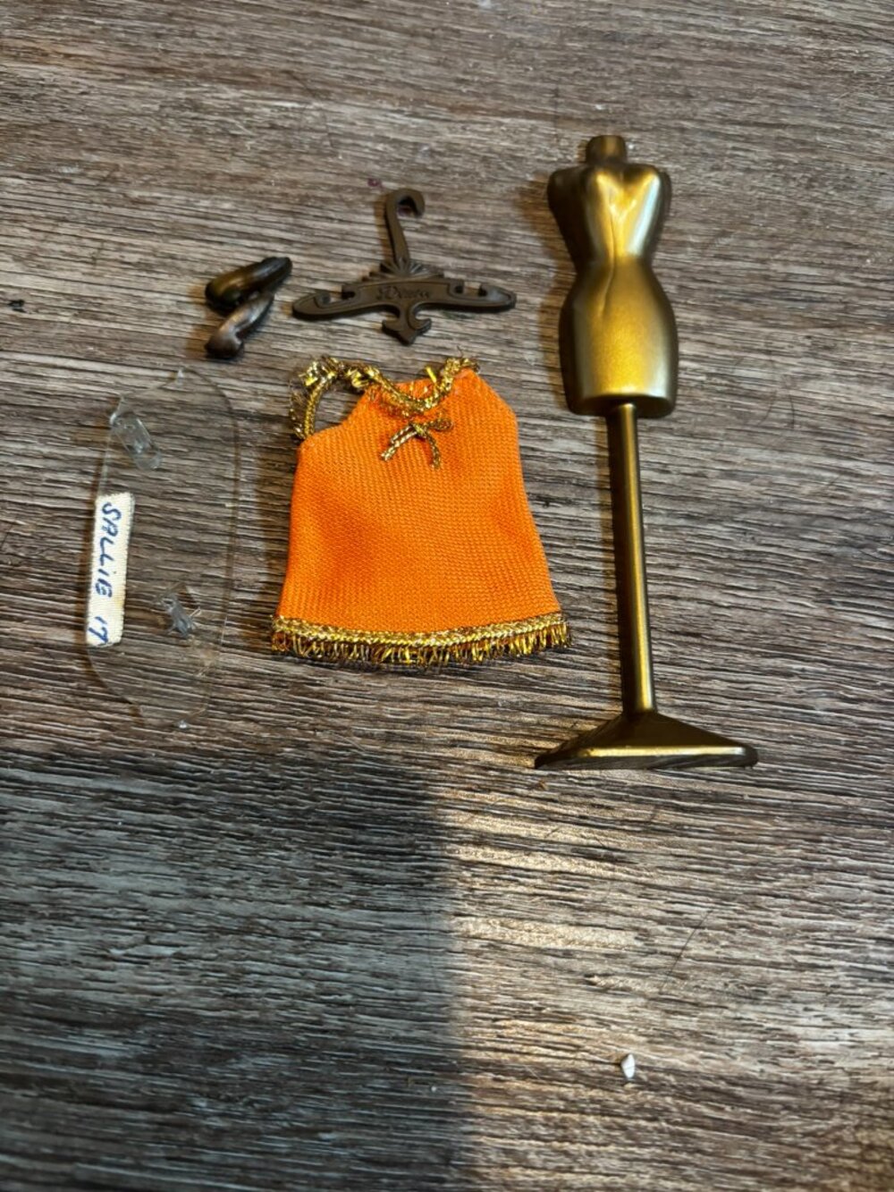 Topper Dawn doll clothes Dale original orange gold mini
